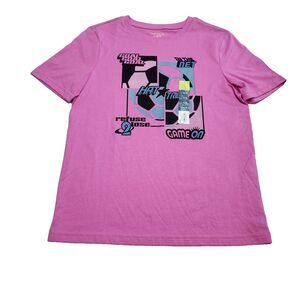 Tek Gear Girls Active Ribbed Top Pink Short Sleeve Size L 14/16 NWT